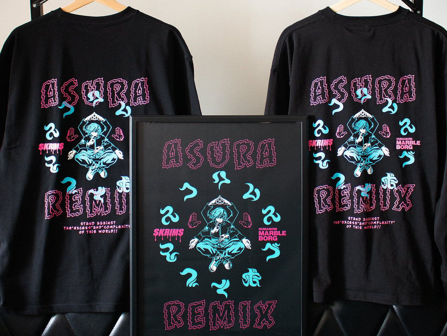 MARBLE BORG ✕ SKRIMS コラボTシャツ"ASURA REMIX"