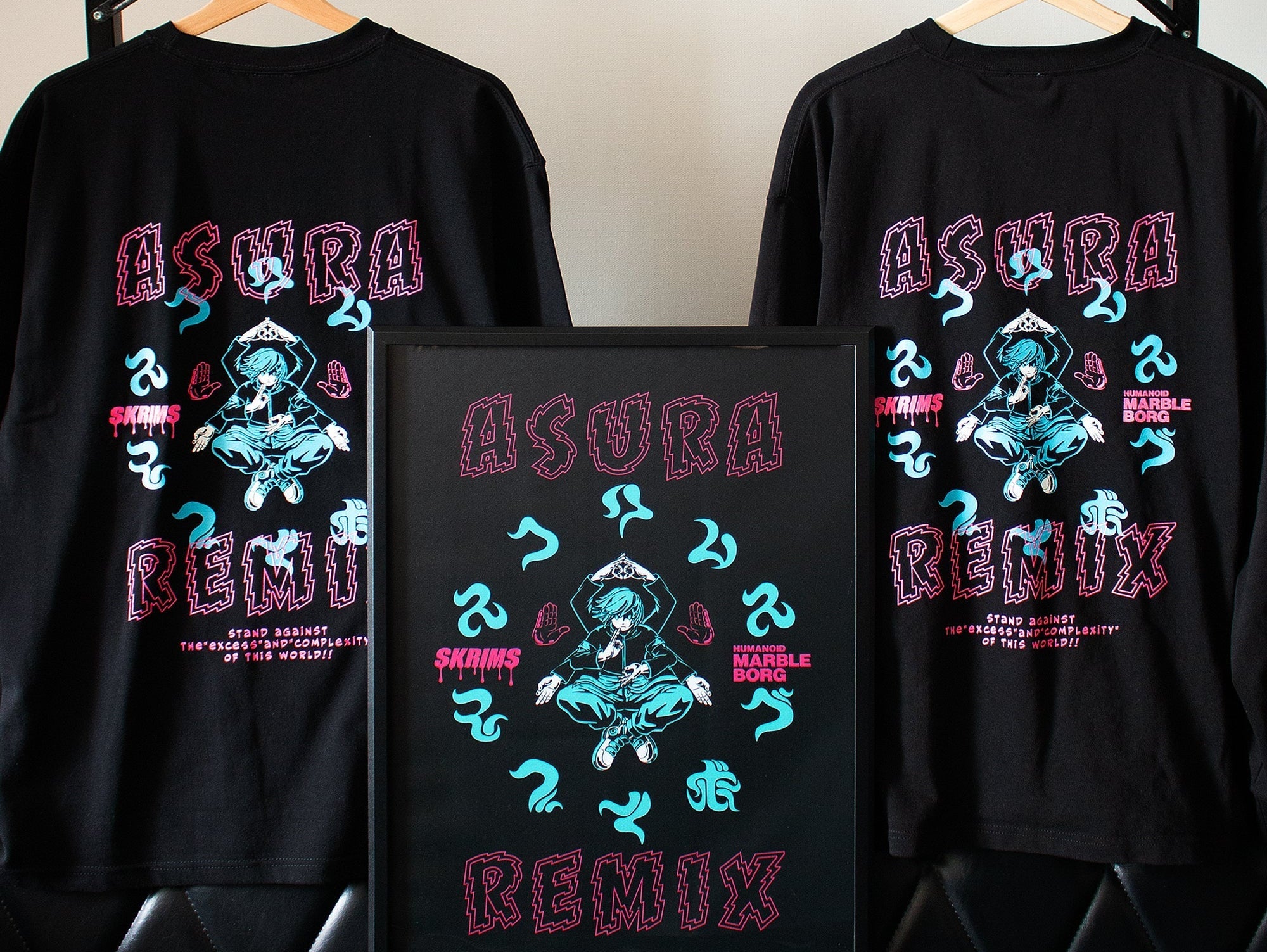 MARBLE BORG ✕ SKRIMS コラボTシャツ"ASURA REMIX"